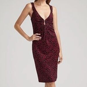 Diane Von Furstenberg Red and Black Midi Dress